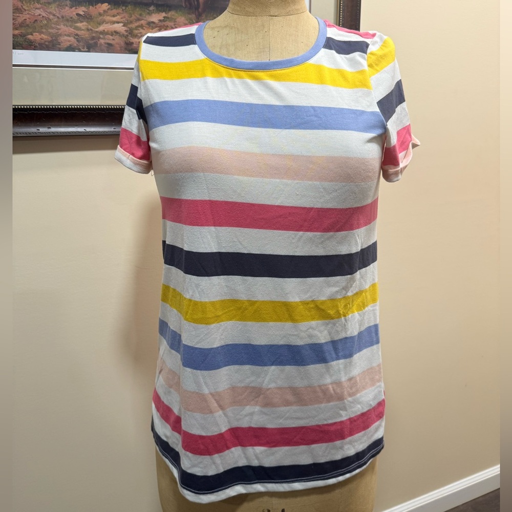 Torrid Multi-Color Striped Short Sleeve T-Shirt